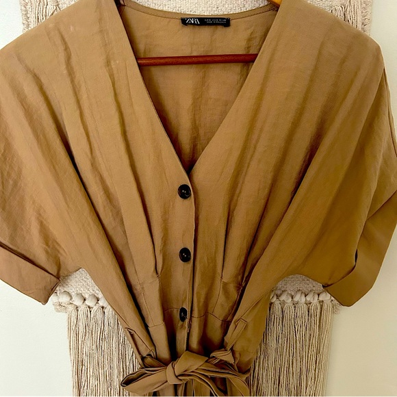 Zara camel button down dress - Picture 7 of 14